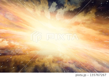 プレゼン用背景 ワープする宇宙空間のCG抽象背景（星が流線形） 135767267