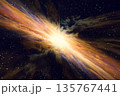 プレゼン用背景 ワープする宇宙空間の抽象CG背景（光と星の放射） 135767441