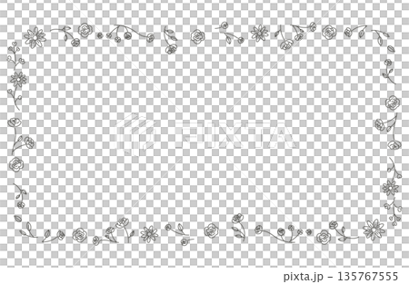 手繪植物花卉邊框 135767555