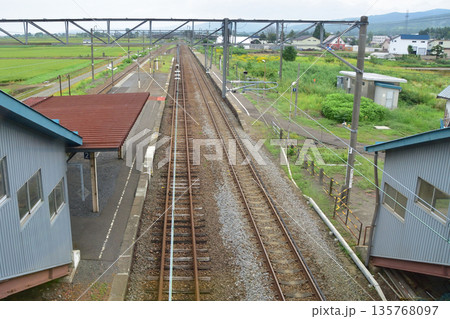 JR北海道函館本線 光珠内駅の風景(2023年夏) JR北海道函館本線 光珠内駅の風景(2023年夏) 135768097