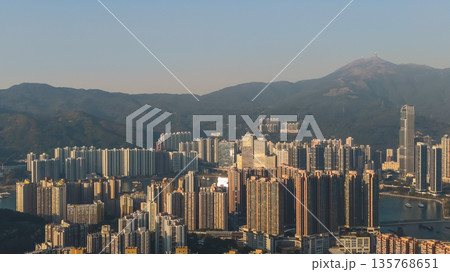 Jan 10 2026 Bright Daylight Illuminates Dense Skyline Of Tsing Yi Tsuen Wan 135768651