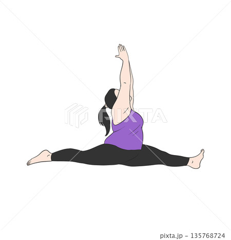 Yoga pose, Fat women to do the splits Yoga pose, Fat women to do the splits 135768724