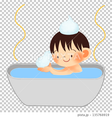 兒童生活插畫 | 洗澡 135768919