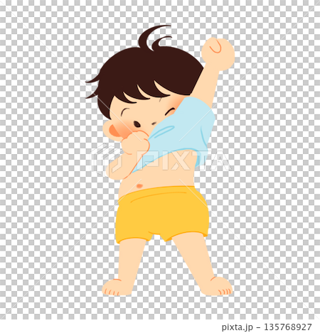 子どもの生活習慣イラスト｜着替える 135768927