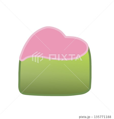 ハート型抹茶チョコレートのイラスト 135771188