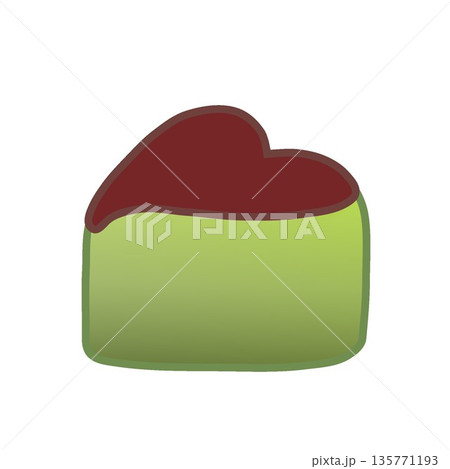 ハート型抹茶チョコレートのイラスト 135771193
