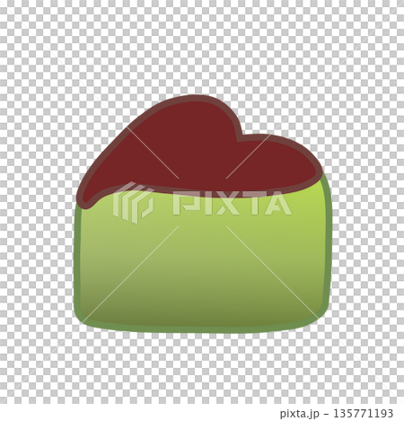 ハート型抹茶チョコレートのイラスト 135771193