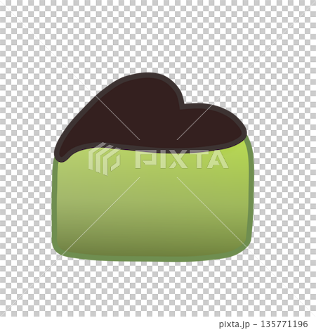 Illustration of heart-shaped matcha chocolate Illustration of heart-shaped matcha chocolate 135771196