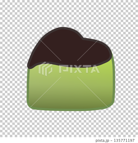 Illustration of heart-shaped matcha chocolate Illustration of heart-shaped matcha chocolate 135771197