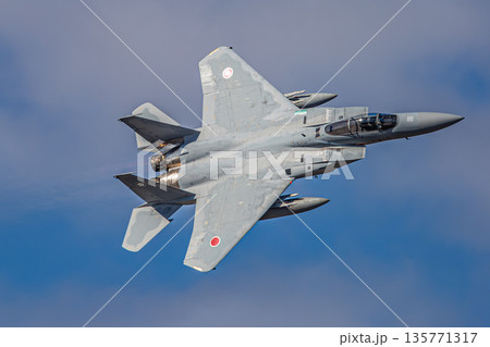 青空を飛行する戦闘機 135771317