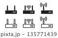 シンプルなWiFiルーターのアイコンイラスト 135771439