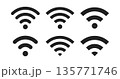 シンプルな無線通信マーク・WiFiのアイコンイラスト 135771746
