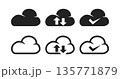データ保存と通信・シンプルなクラウドのアイコンイラスト 135771879