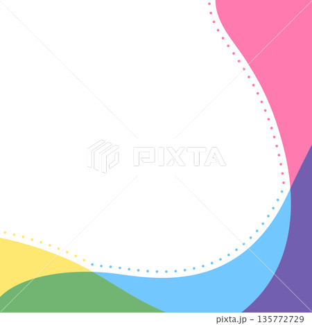 曲線のシンプルな背景、フレーム、正方形サイズ 135772729
