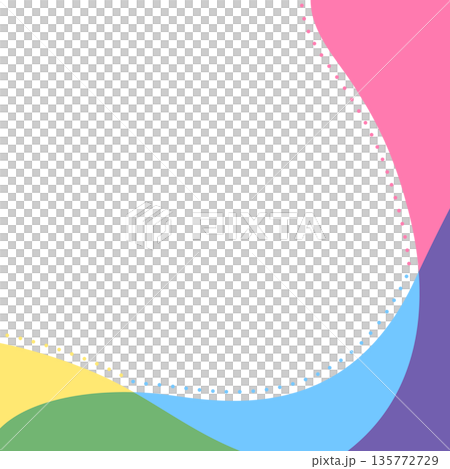 曲線のシンプルな背景、フレーム、正方形サイズ 135772729