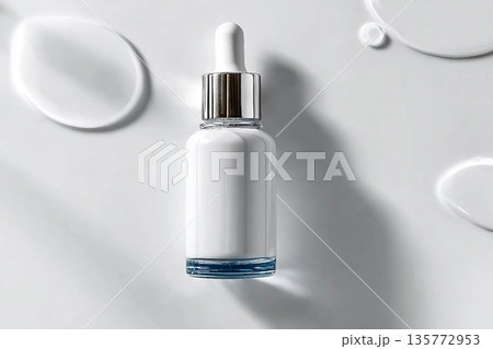 liquid aqua serum lotion dropper of beauty cosmetic skincare, product branding on white background liquid aqua serum lotion dropper of beauty cosmetic skincare, product branding on white background 135772953