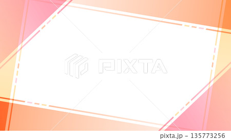 シンプルなデザインのフレーム、背景、グラデーション、16:9サイズ 135773256