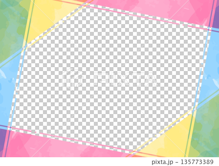 簡約設計邊框、背景、水彩色彩 135773389