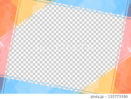 簡約設計邊框、背景、水彩色彩 135773390