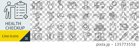 健康診断に関するアイコンセット 健康診断に関するアイコンセット 135773558