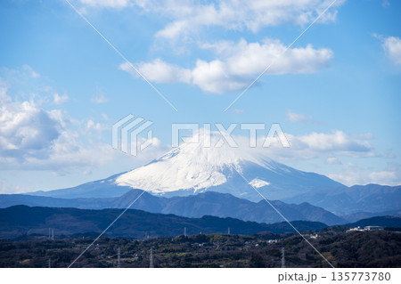 富士山 湘南平 高麗山公園 冬 1月 【神奈川県 平塚市】 135773780