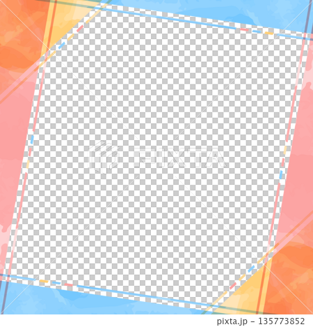 Simple design frame, background, watercolor color, square size Simple design frame, background, watercolor color, square size 135773852