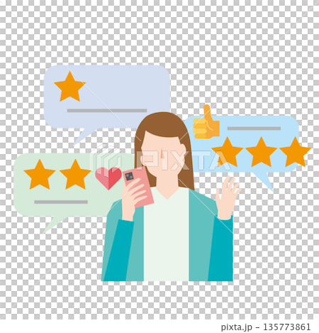 一位女士正在查看口碑和評價 135773861