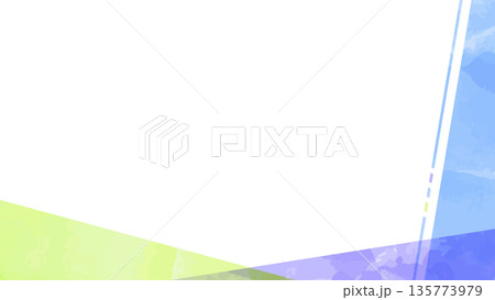 シンプルなデザインのフレーム、背景、水彩カラー、16:9サイズ 135773979