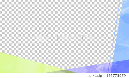 シンプルなデザインのフレーム、背景、水彩カラー、16:9サイズ 135773979