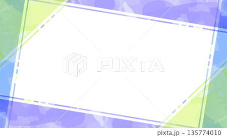 シンプルなデザインのフレーム、背景、水彩カラー、16:9サイズ シンプルなデザインのフレーム、背景、水彩カラー、16:9サイズ 135774010