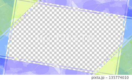 シンプルなデザインのフレーム、背景、水彩カラー、16:9サイズ シンプルなデザインのフレーム、背景、水彩カラー、16:9サイズ 135774010