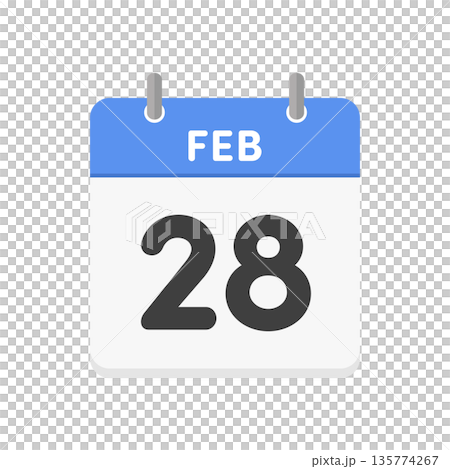 2月28日・FEB 28の日めくりカレンダーのアイコン - 2/28のシンプルな青い英語の暦 2月28日・FEB 28の日めくりカレンダーのアイコン - 2/28のシンプルな青い英語の暦 135774267