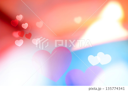 Pastel Heart Bokeh Background with Soft Light for Valentine and Love Concept 135774341