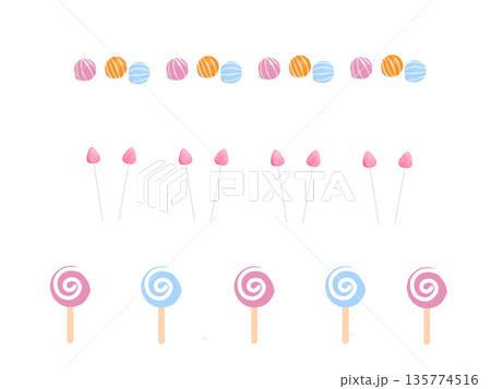 カラフルなキャンディセット 135774516