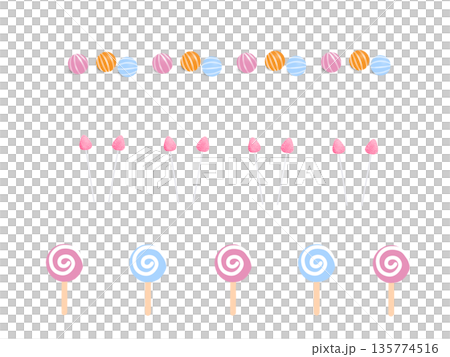 カラフルなキャンディセット 135774516