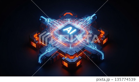 AIコアから発信する信号波 135774539