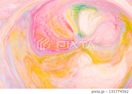 Pastel Pink Yellow Green Swirled Soap Bubble Texture Abstract Fluid Art Background Pastel Pink Yellow Green Swirled Soap Bubble Texture Abstract Fluid Art Background 135774562