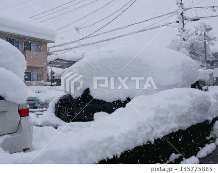 車に積もった雪 車に積もった雪 135775885