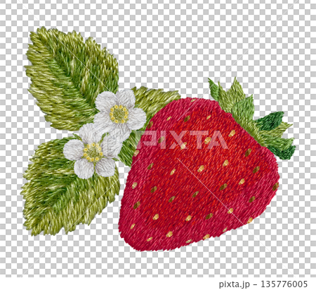 【草莓一點】手工刺繡插畫素材 【草莓一點】手工刺繡插畫素材 135776005