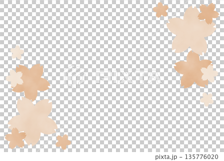 Brown simple cherry blossom frame 135776020