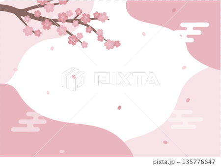春の背景イラスト 桜 バナー 春の背景イラスト 桜 バナー 135776647