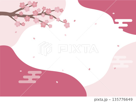春の背景イラスト　桜　バナー 135776649