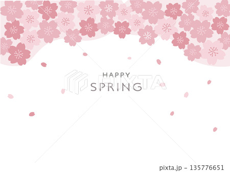 春の背景イラスト 桜 バナー 春の背景イラスト 桜 バナー 135776651