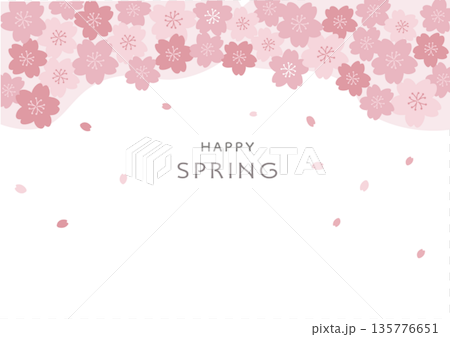 春の背景イラスト 桜 バナー 春の背景イラスト 桜 バナー 135776651