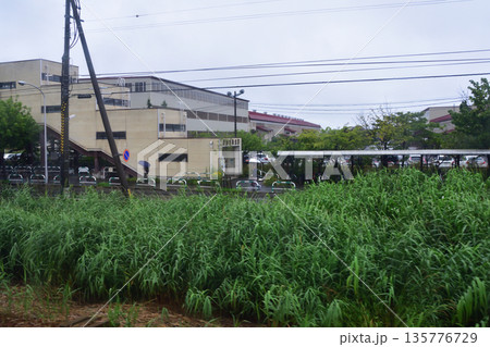 JR北海道函館本線の札幌駅から発寒駅駅までの普通列車車窓風景(2023年夏雨) 135776729