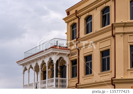 Traditional wooden balconies of Old Tbilisi 135777425