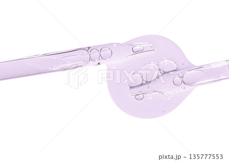 A sample of facial serum or gel or moisturizer with a pipette. Isolated on white. A sample of facial serum or gel or moisturizer with a pipette. Isolated on white. 135777553