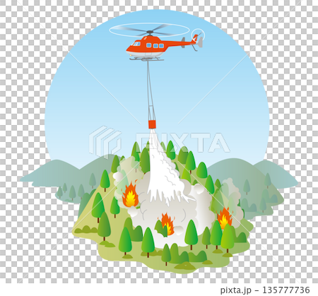 Wildfire helicopter extinguishing activity 01 135777736
