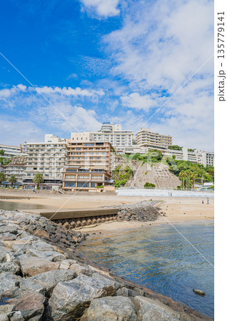 蒲郡市の西浦海水浴場周辺の風景(愛知県) 135779141
