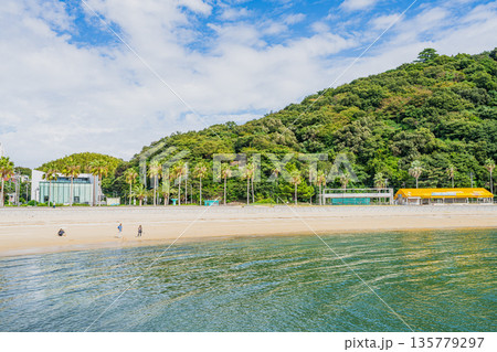 蒲郡市の西浦海水浴場周辺の風景(愛知県) 蒲郡市の西浦海水浴場周辺の風景(愛知県) 135779297